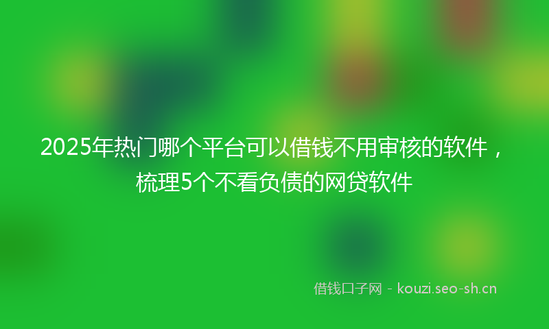2025年热门哪个平台可以借钱不用审核的软件，梳理5个不看负债的网贷软件