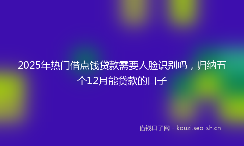 2025年热门借点钱贷款需要人脸识别吗，归纳五个12月能贷款的口子