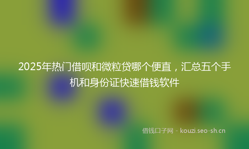 2025年热门借呗和微粒贷哪个便直，汇总五个手机和身份证快速借钱软件