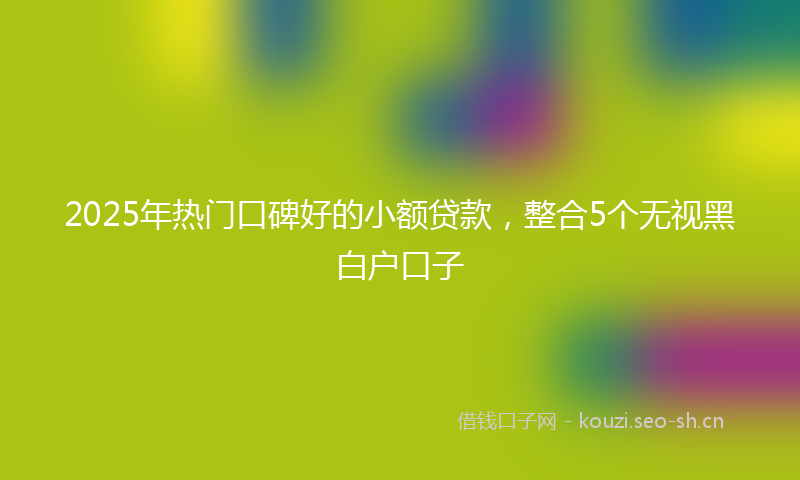 2025年热门口碑好的小额贷款，整合5个无视黑白户口子