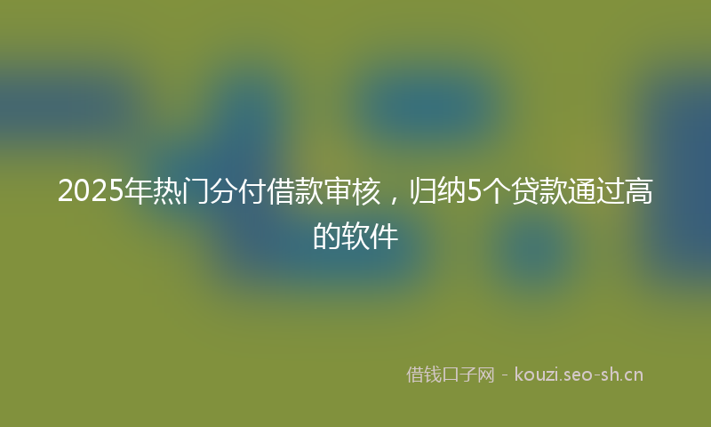2025年热门分付借款审核，归纳5个贷款通过高的软件