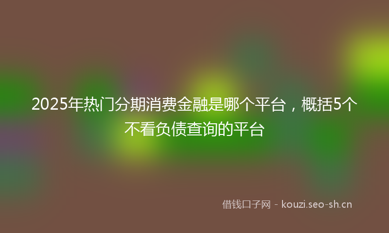 2025年热门分期消费金融是哪个平台，概括5个不看负债查询的平台