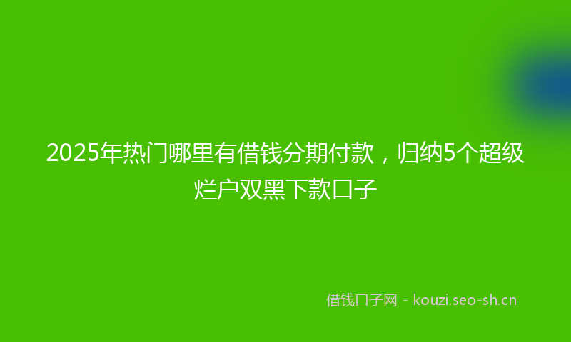 2025年热门哪里有借钱分期付款,归纳5个超级烂户双黑下款口子