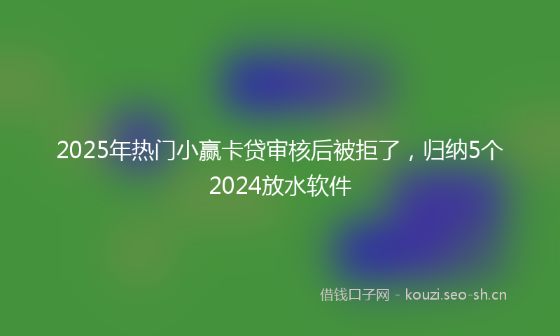 2025年热门小赢卡贷审核后被拒了，归纳5个2024放水软件