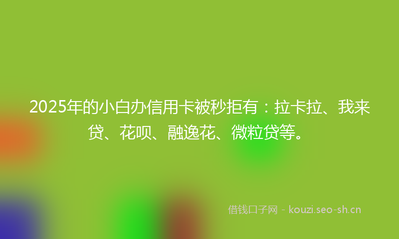 2025年的小白办信用卡被秒拒有：拉卡拉、我来贷、花呗、融逸花、微粒贷等。