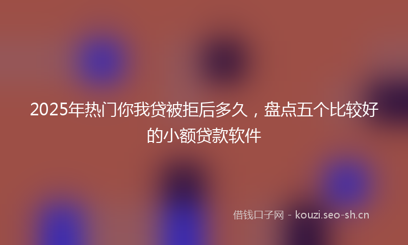2025年热门你我贷被拒后多久，盘点五个比较好的小额贷款软件