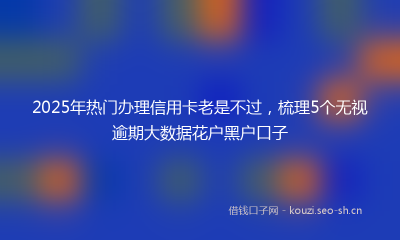 2025年热门办理信用卡老是不过，梳理5个无视逾期大数据花户黑户口子