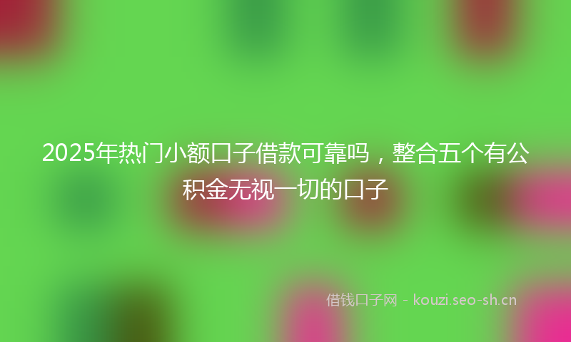 2025年热门小额口子借款可靠吗，整合五个有公积金无视一切的口子