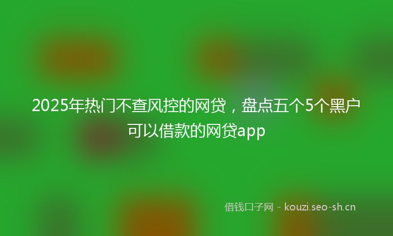 2025年热门不查风控的网贷，盘点五个5个黑户可以借款的网贷app
