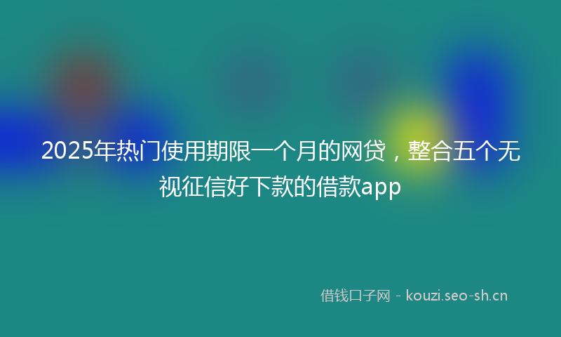 2025年热门使用期限一个月的网贷，整合五个无视征信好下款的借款app