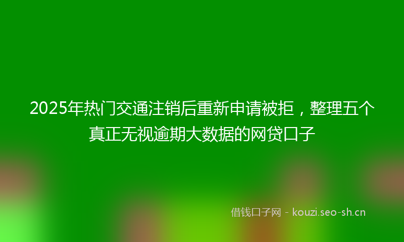 2025年热门交通注销后重新申请被拒，整理五个真正无视逾期大数据的网贷口子