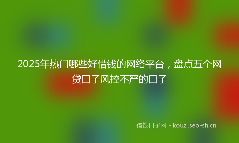 2025年热门哪些好借钱的网络平台，盘点五个网贷口子风控不严的口子