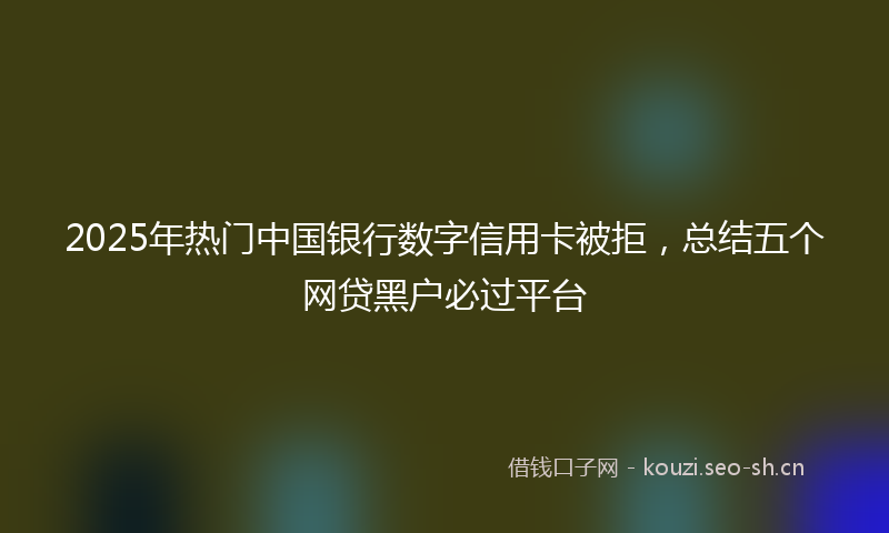 2025年热门中国银行数字信用卡被拒，总结五个网贷黑户必过平台