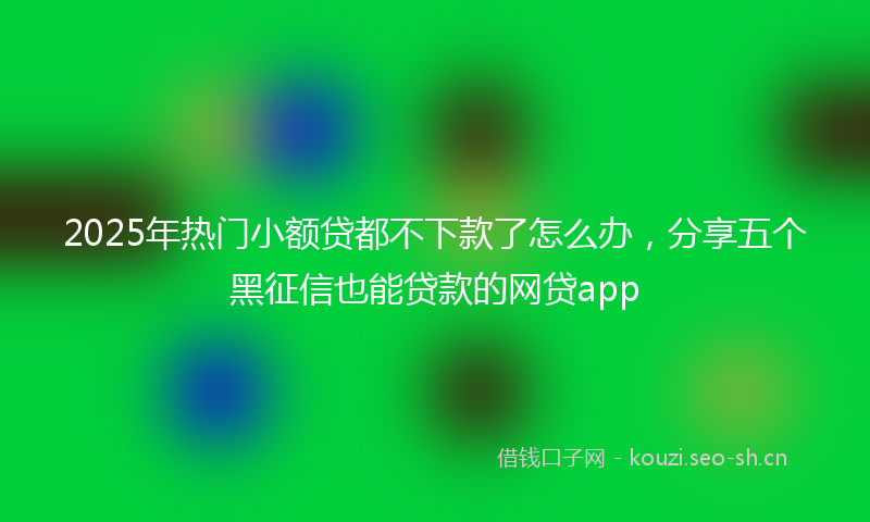 2025年热门小额贷都不下款了怎么办，分享五个黑征信也能贷款的网贷app
