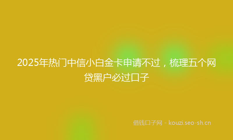 2025年热门中信小白金卡申请不过，梳理五个网贷黑户必过口子