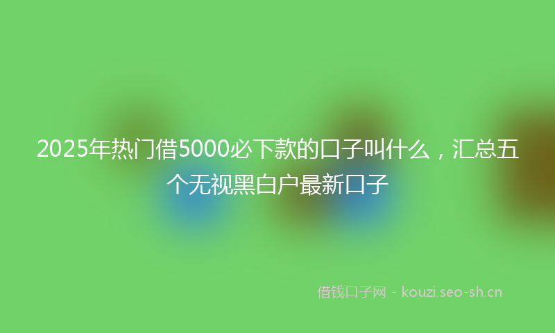 2025年热门借5000必下款的口子叫什么，汇总五个无视黑白户最新口子