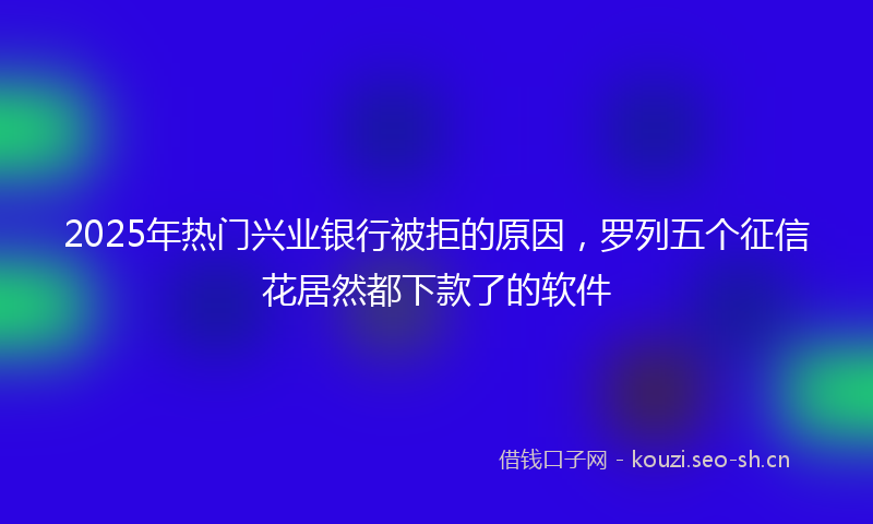 2025年热门兴业银行被拒的原因，罗列五个征信花居然都下款了的软件