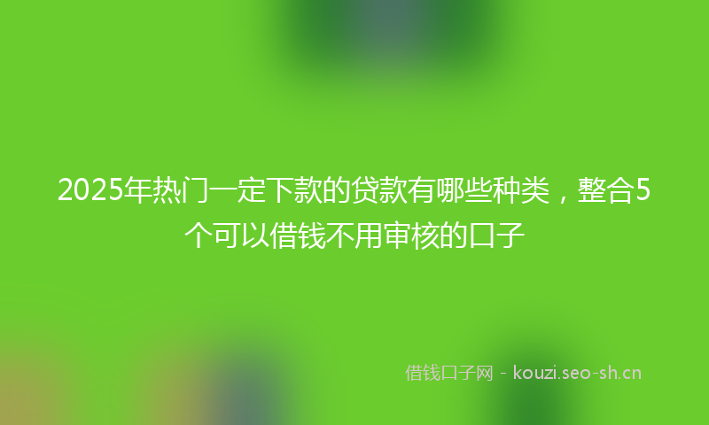 2025年热门一定下款的贷款有哪些种类，整合5个可以借钱不用审核的口子