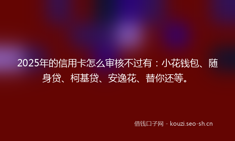 2025年的信用卡怎么审核不过有：小花钱包、随身贷、柯基贷、安逸花、替你还等。