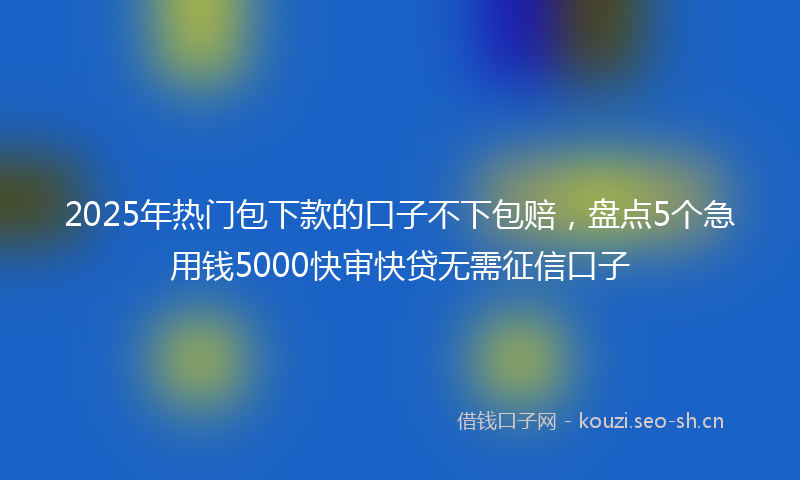 2025年热门包下款的口子不下包赔,盘点5个急用钱5000快审快贷无需征信口子