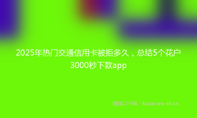 2025年热门交通信用卡被拒多久，总结5个花户3000秒下款app