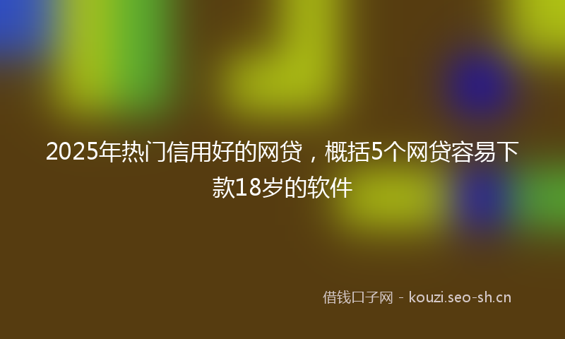 2025年热门信用好的网贷，概括5个网贷容易下款18岁的软件