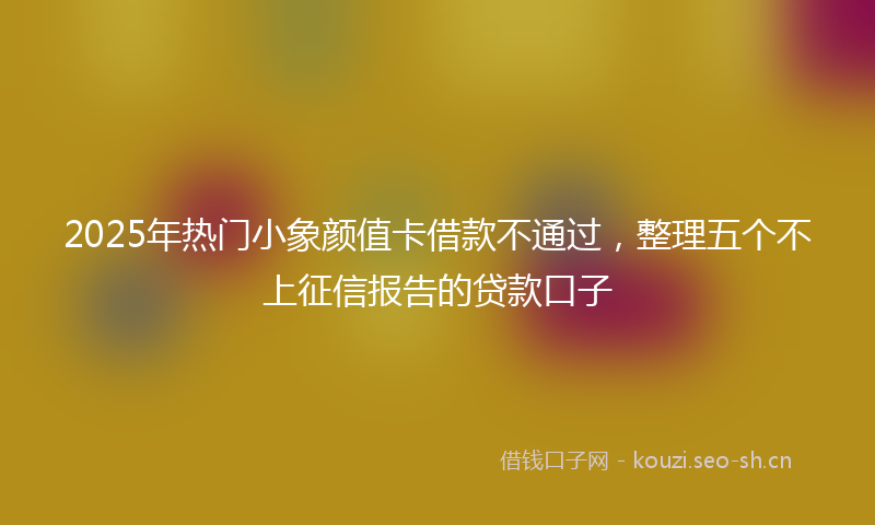 2025年热门小象颜值卡借款不通过，整理五个不上征信报告的贷款口子