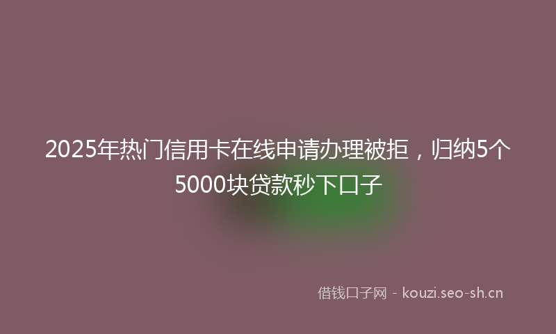 2025年热门信用卡在线申请办理被拒，归纳5个5000块贷款秒下口子