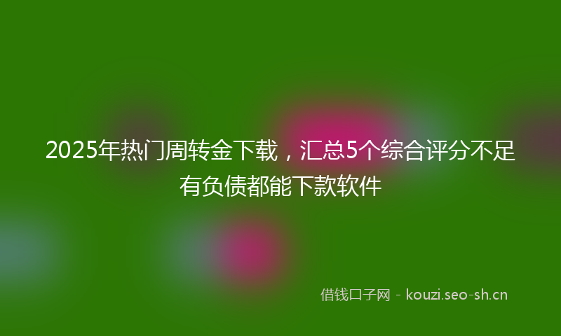 2025年热门周转金下载，汇总5个综合评分不足有负债都能下款软件