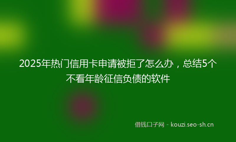 2025年热门信用卡申请被拒了怎么办，总结5个不看年龄征信负债的软件
