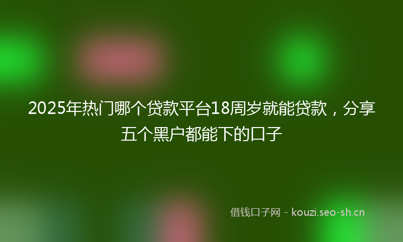 2025年热门哪个贷款平台18周岁就能贷款，分享五个黑户都能下的口子