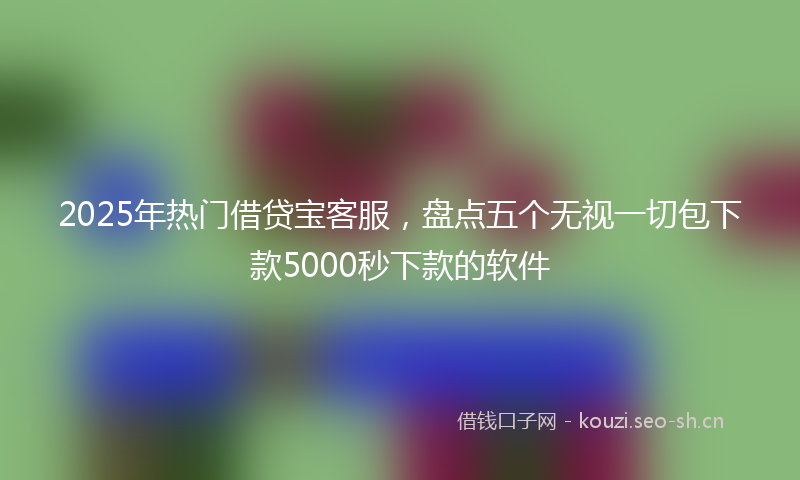 2025年热门借贷宝客服，盘点五个无视一切包下款5000秒下款的软件