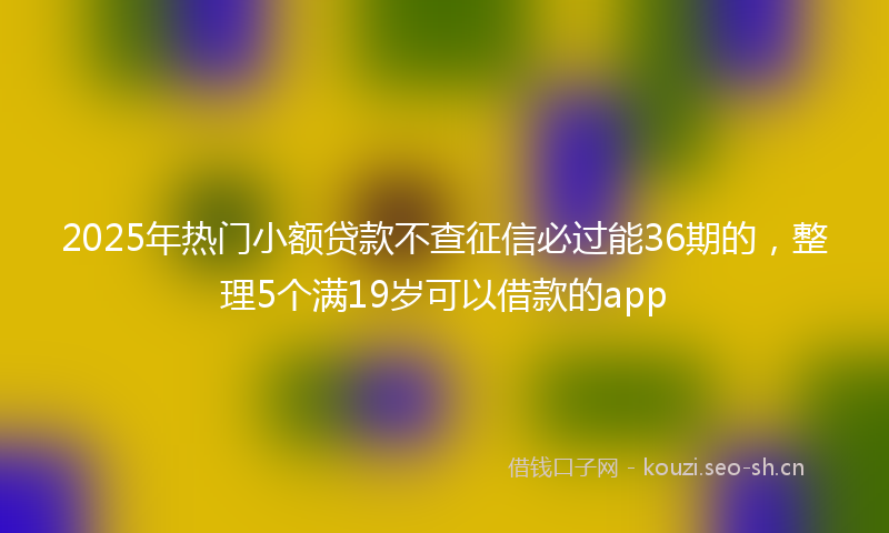 2025年热门小额贷款不查征信必过能36期的，整理5个满19岁可以借款的app