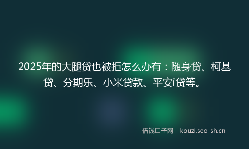 2025年的大腿贷也被拒怎么办有：随身贷、柯基贷、分期乐、小米贷款、平安i贷等。