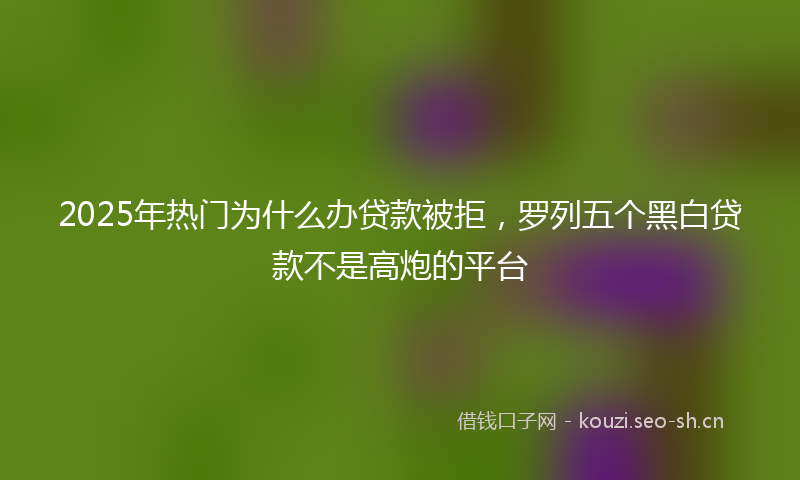 2025年热门为什么办贷款被拒，罗列五个黑白贷款不是高炮的平台