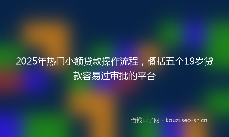 2025年热门小额贷款操作流程，概括五个19岁贷款容易过审批的平台