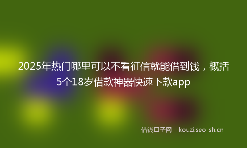 2025年热门哪里可以不看征信就能借到钱,概括5个18岁借款神器快速下款app