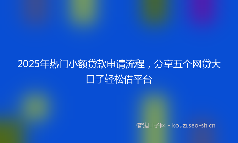 2025年热门小额贷款申请流程，分享五个网贷大口子轻松借平台