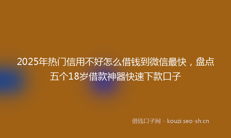 2025年热门信用不好怎么借钱到微信最快，盘点五个18岁借款神器快速下款口子