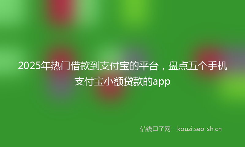 2025年热门借款到支付宝的平台，盘点五个手机支付宝小额贷款的app