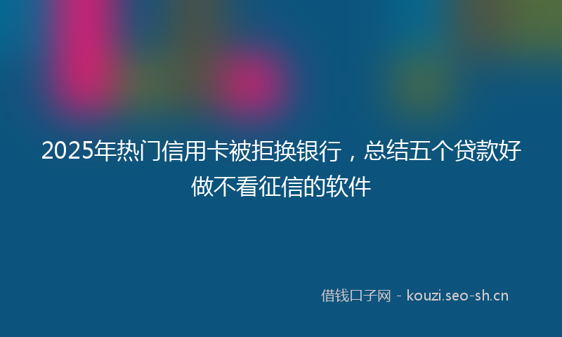2025年热门信用卡被拒换银行，总结五个贷款好做不看征信的软件