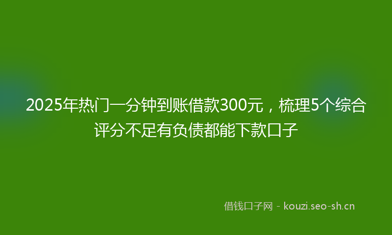 2025年热门一分钟到账借款300元，梳理5个综合评分不足有负债都能下款口子