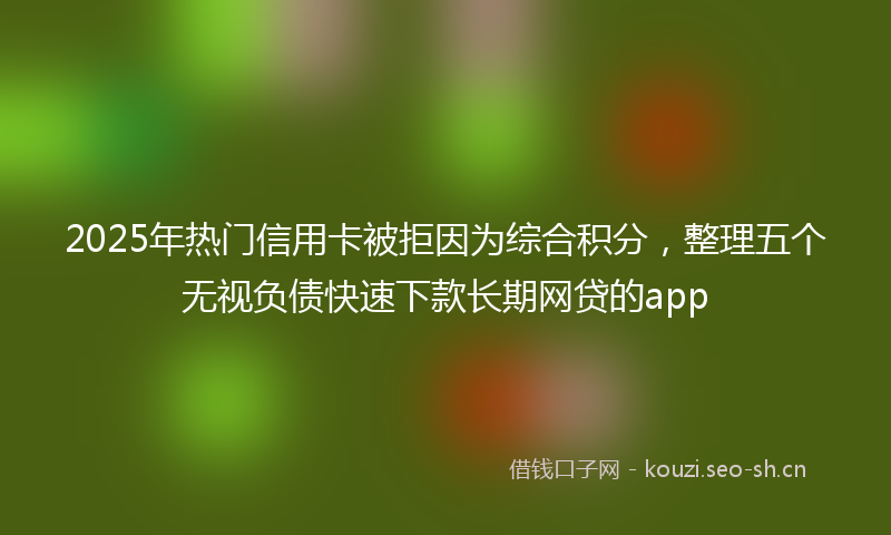 2025年热门信用卡被拒因为综合积分，整理五个无视负债快速下款长期网贷的app