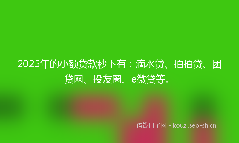 2025年的小额贷款秒下有：滴水贷、拍拍贷、团贷网、投友圈、e微贷等。