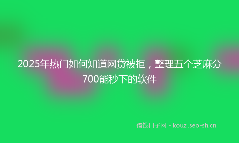 2025年热门如何知道网贷被拒，整理五个芝麻分700能秒下的软件