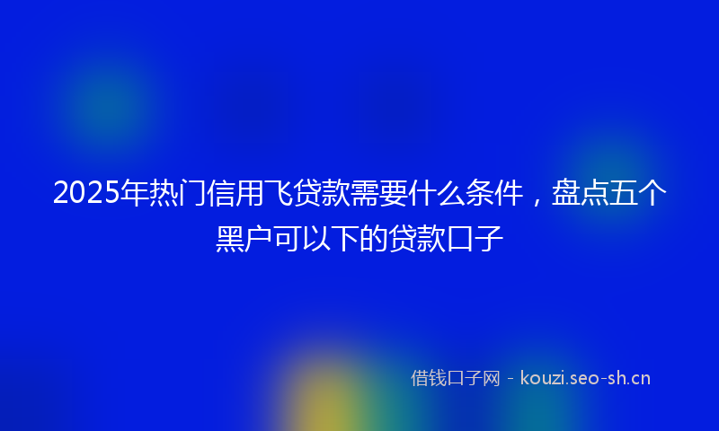 2025年热门信用飞贷款需要什么条件，盘点五个黑户可以下的贷款口子