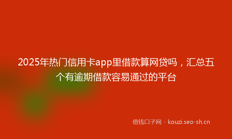 2025年热门信用卡app里借款算网贷吗，汇总五个有逾期借款容易通过的平台