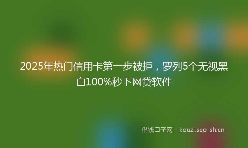 2025年热门信用卡第一步被拒，罗列5个无视黑白100%秒下网贷软件