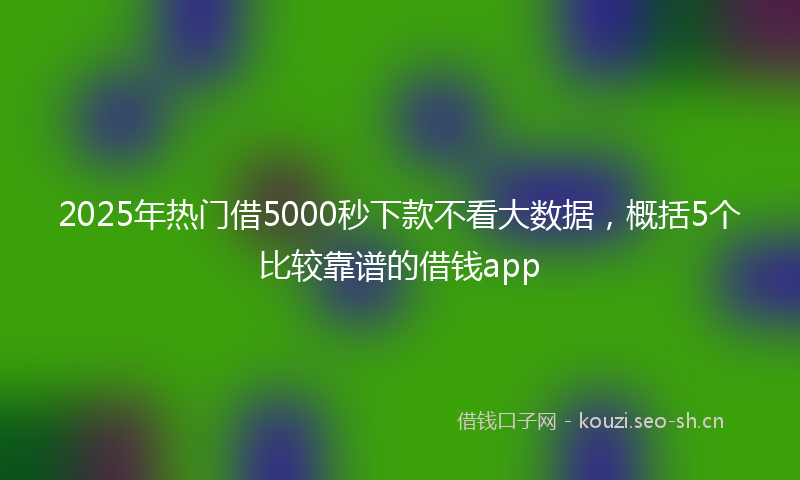 2025年热门借5000秒下款不看大数据，概括5个比较靠谱的借钱app