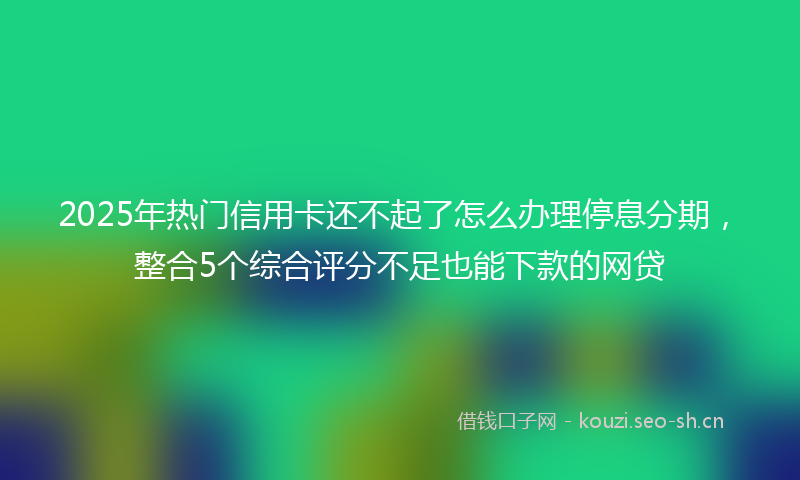 2025年热门信用卡还不起了怎么办理停息分期，整合5个综合评分不足也能下款的网贷